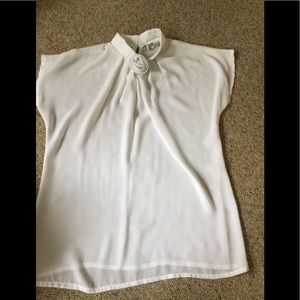Ladies size 12 white sheer blouse